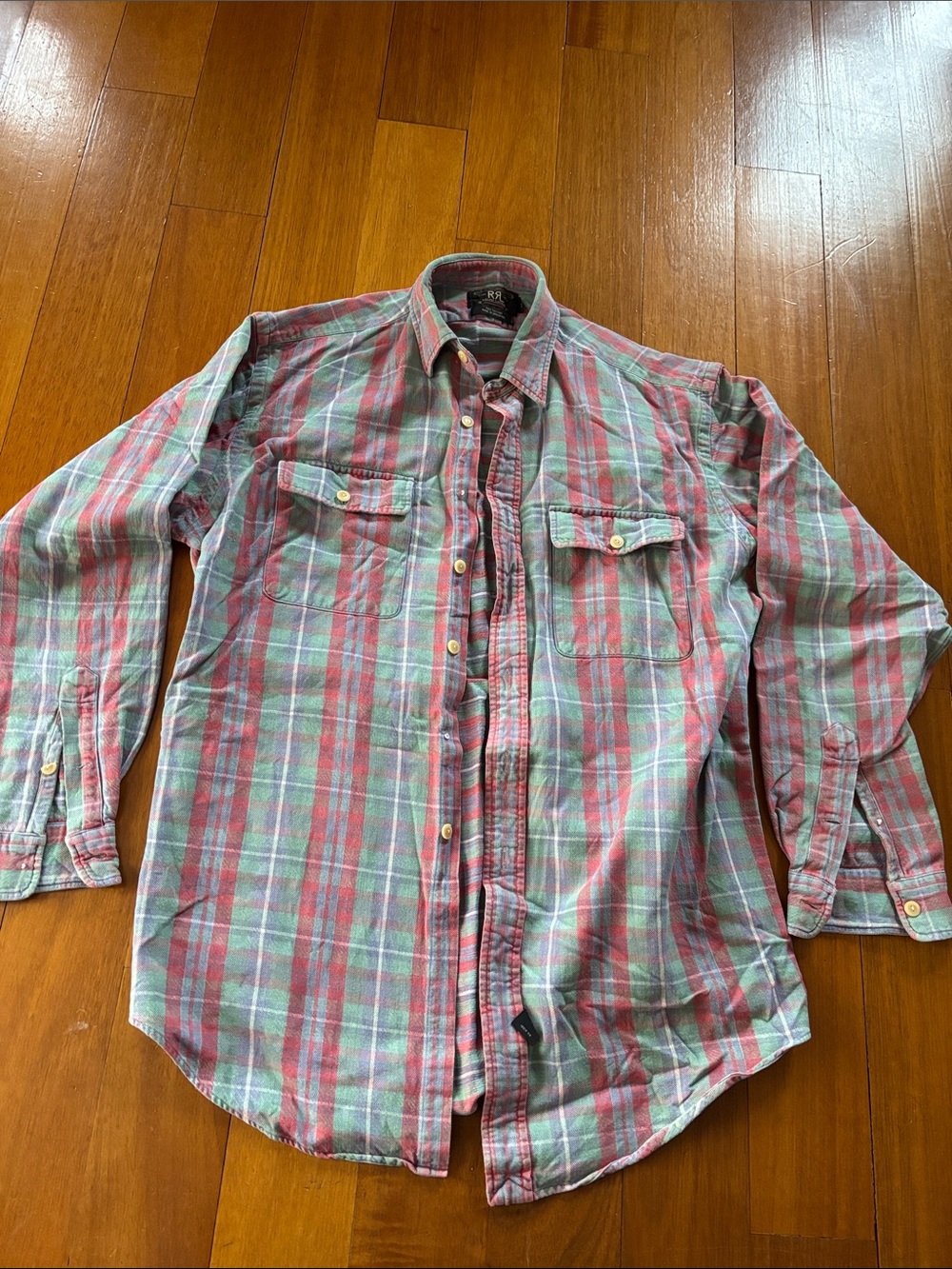 Double RL Classic Red & Green Plaid Men's Button-Down Shirt